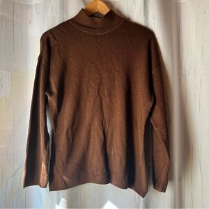 Mock Neck Brown Sweater